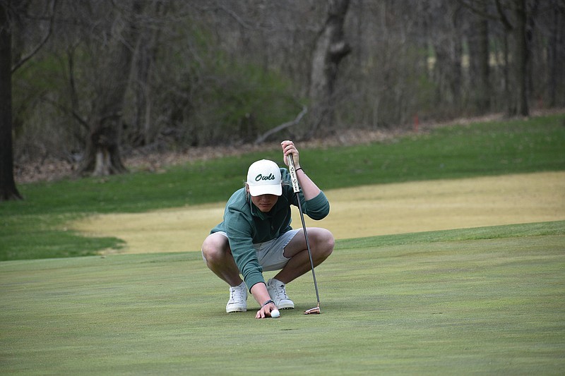 <p>Submitted</p><p>William Woods University junior Logan Smith lines up a shot this season. Smith tied for second at the 2021 NAIA national championships and believes he can give himself a chance to win one next season.</p>