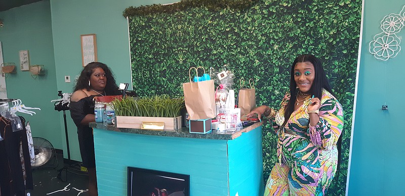Tyasia Williams, owner of the new Bossy Boutique at Oaklawn Plaza, opened her doors Saturday. At age 25, this is her first business, featuring women's and plus-sized clothing, some of which is made by her mother, Ladonna Aldridge, an experienced clothing maker.