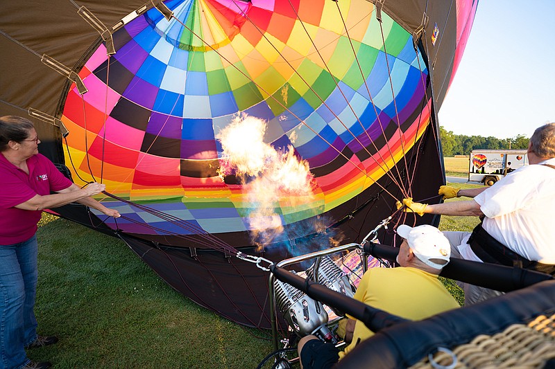 Hot air balloons will show their colors in two different area balloon glow events. On Saturday, a mini glow event will take place in Jefferson, Texas, and on June 11-12, the CenterPoint Energy Red River Balloon Rally will take place in Shreveport, Louisiana. (Submitted photo)