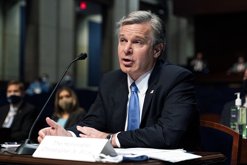 Federal Bureau of Investigation (FBI) Director Christopher Wray testifies before the House Judiciary Committee oversight hearing on the Federal Bureau of Investigation on Capitol Hill, Thursday, June 10, 2021, in Washington. (AP Photo/Manuel Balce Ceneta)