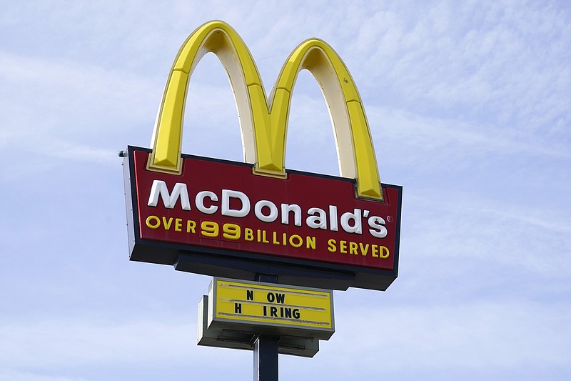 A sign is displayed outside a McDonald's restaurant, Tuesday, April 27, 2021, in Des Moines, Iowa.  McDonald’s is the latest company to be hit by a data breach, saying there was unauthorized activity on its network that exposed the personal data of some customers in South Korea and Taiwan. McDonald’s Corp. said in a statement Friday, June 11,  that it quickly identified and contained the incident and that a thorough investigation was done.  (AP Photo/Charlie Neibergall)