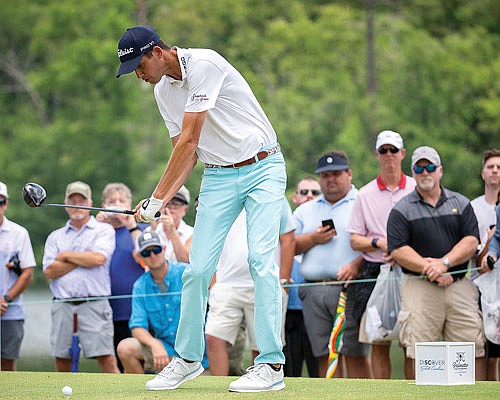 Chesson Hadley hits off the tee during Saturday's third round of the Palmetto Championship in Ridgeland, S.C.