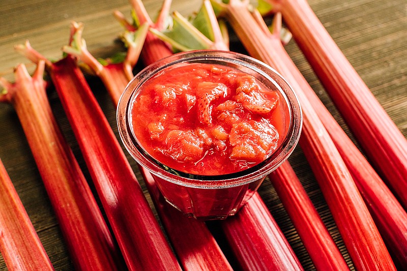 Lemony rhubarb compote. (Eberly Film Labs/The Daily Meal; Shannon Kinsella/food styling/TNS)