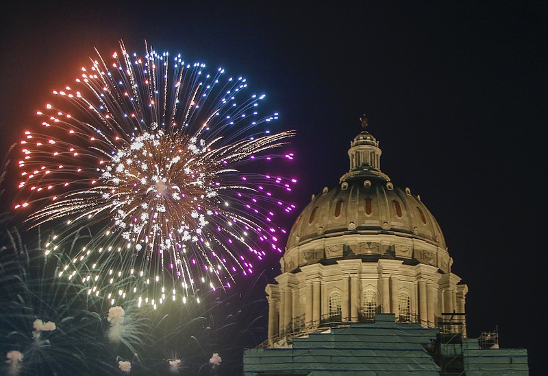 Fireworks light up the sky during a past Salute to America celebration in Jefferson City.