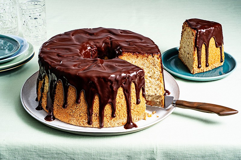 Hazelnut Chiffon Cake With Nutella Ganache. (Photo by Scott Suchman for The Washington Post.)