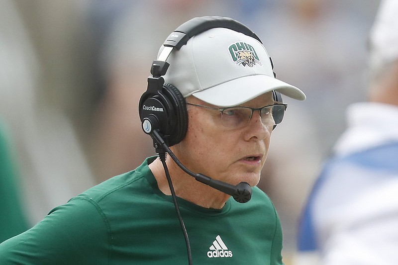 In this Sept. 7, 2019, file photo, Ohio head coach Frank Solich works the sideline as his team plays against Pittsburgh in a game in Pittsburgh.