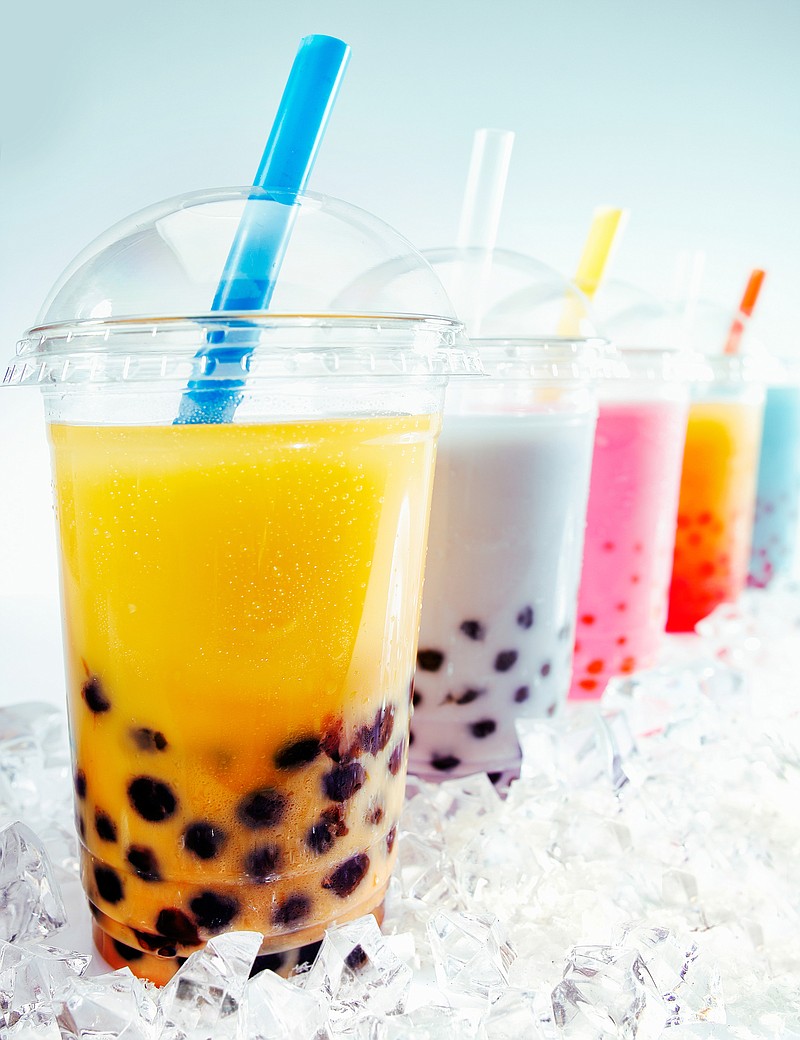 Assorted fruity boba tea cocktails. Boba, also known as bubble tea, originated in Taiwan in the 1980s and arrived in the U.S. a decade later. (Dreamstime/TNS)