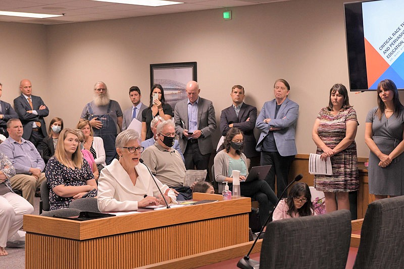 A witness testifies about critical race theory during a hearing of the Joint Committee on Education Monday, July 19, 2021 in the Missouri Capitol. (Courtesy of Tim Bommel/Missouri House of Representatives)