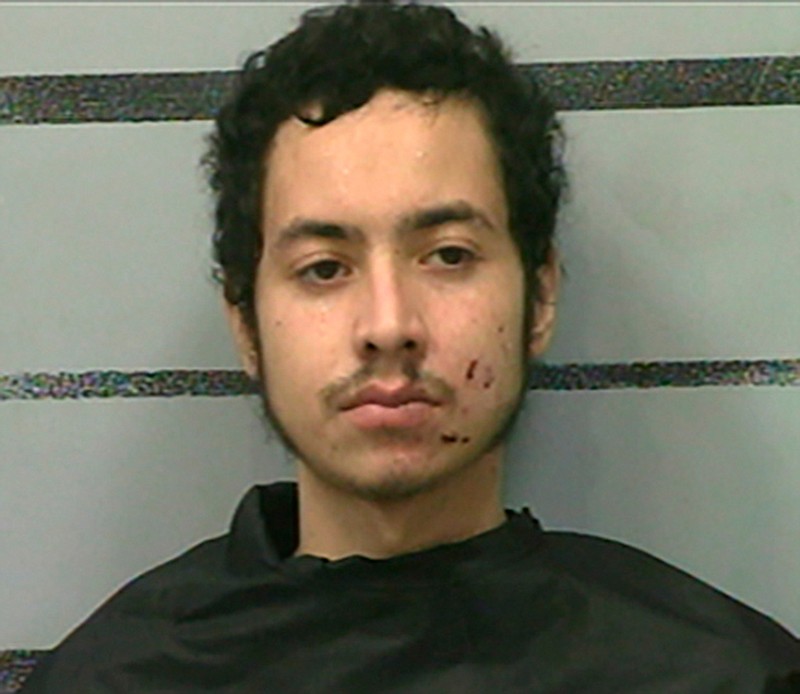 This photo provided by the Lubbock County Detention Center show Omar Soto-Chavira. Omar Soto-Chavira, a man charged in the fatal shooting of a SWAT officer in a small West Texas city during a standoff last week was charged Friday, July 23, 2021 with assaulting a federal officer who responded to the scene, prosecutors said. (Lubbock County Detention Center via AP)
