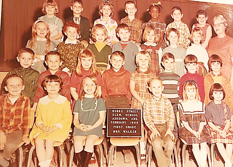 John Moore, second row, third from right, stands with his first grade classmates for a February 1969 photo.