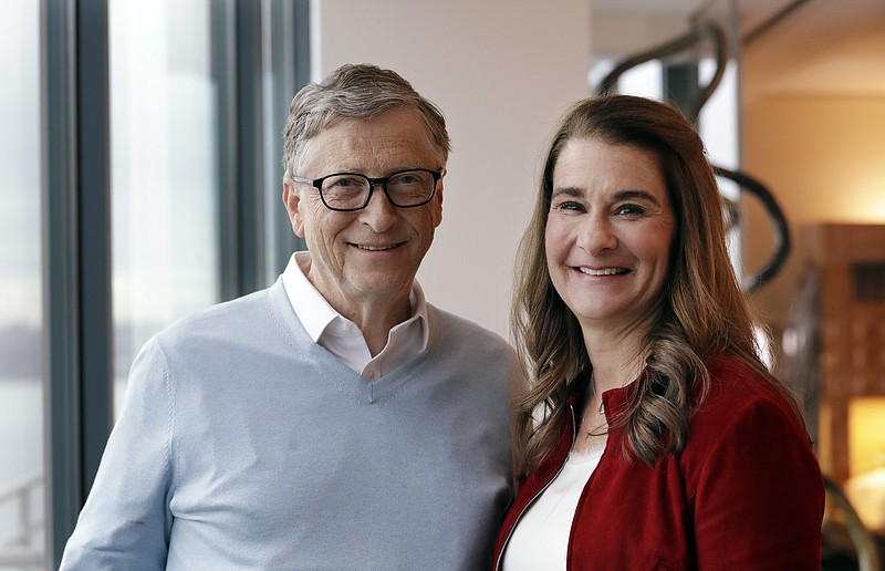 FILE - In this Feb. 1, 2019, file photo, Bill and Melinda French Gates pose together in Kirkland, Wash.  The divorce of Bill Gates and Melinda French Gates has been finalized. The Microsoft co-founder and his wife announced in May 2021 they were ending their 27-year marriage and on Monday, Aug. 2,  a King County Superior Court judge signed the dissolution decree. (AP Photo/Elaine Thompson, File)