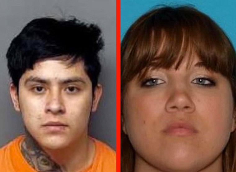 Robin Morales-Sanchez, left, and Sarah Beth Malki, were arrested Wednesday, Aug. 4, 2021, in Iola, Kansas, in connection with the investigation into the death of Moises Hernandez-Sanchez in Ashland, Missouri. (Photos from Ashland Police Department)