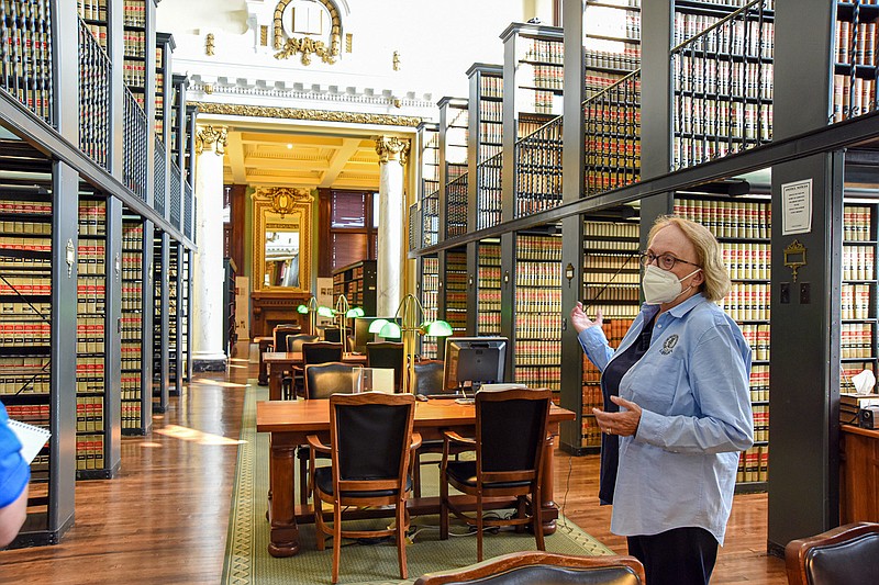 In celebration of Missouri's Bicentennial,  Gail Miller, state Supreme Court Law Librarian, led tours of the Missouri Supreme Court building Monday, Aug. 9, 2021.