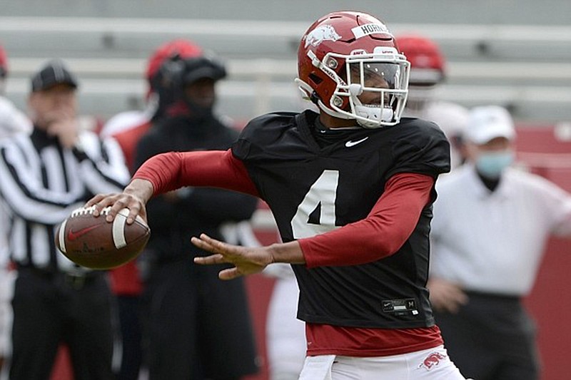 Saturday Scrimmage Backup QB Hornsby wows during Arkansas scrimmage