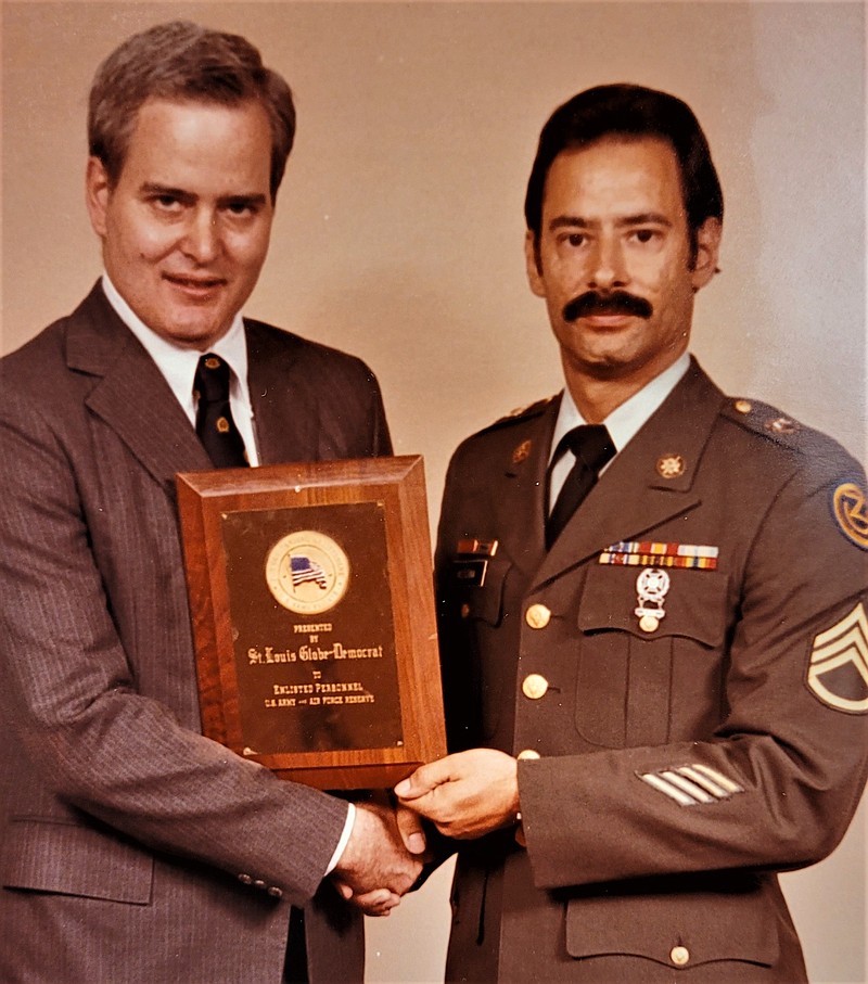 <p>Submitted</p><p>Staff Sergeant Messina was among a group of individuals selected for the St. Louis Globe Democrat Achievement Award in 1983.</p>