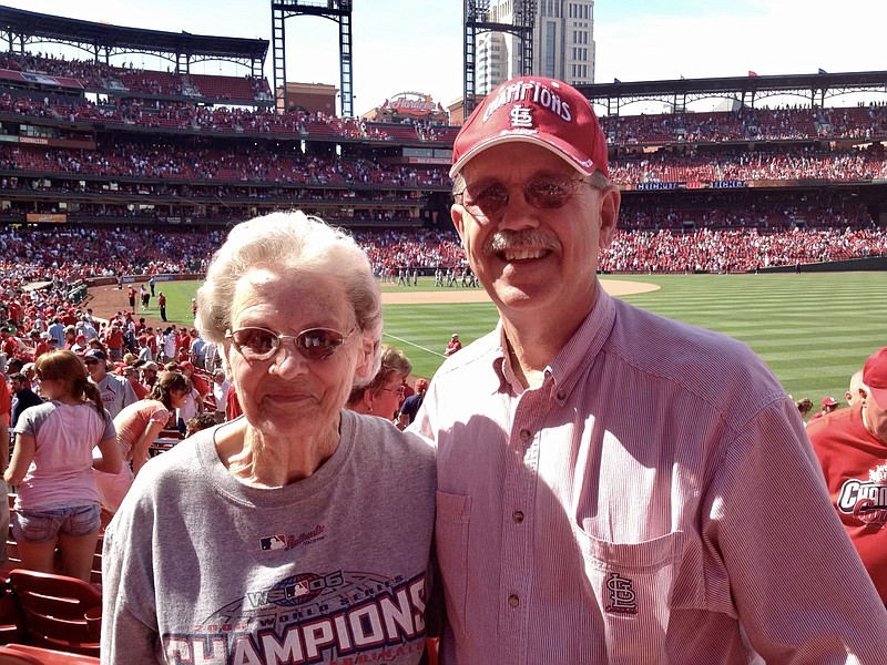 <p>Submitted by Debbie LaRue</p><p>Mike Rowson is seen with his mother, Lavawn Rowson, at a St. Louis Cardinals game. Mike Rowson will be the the 2021 Kingdom of Callaway Supper guest of honor.</p>