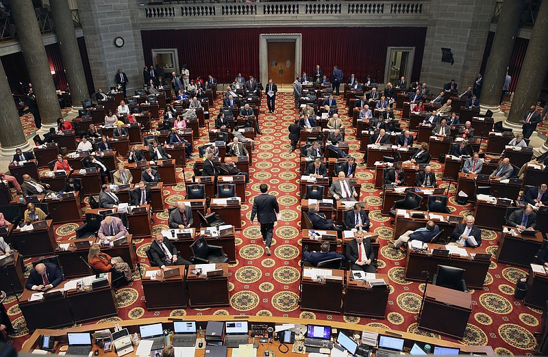 FILE - In this May 14, 2021 file photo, the Missouri House of Representatives finishes the final hours of the year's legislative session at the Capitol building in Jefferson City, Mo. (Christian Gooden/St. Louis Post-Dispatch via AP).