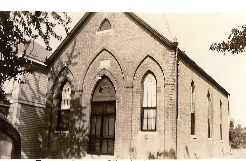 (Submitted by Anne Green) A photo shows Temple Beth El circa 1920 with its original brick. The temple was built in 1883 and is the oldest synagogue west of the Mississippi still in use. 