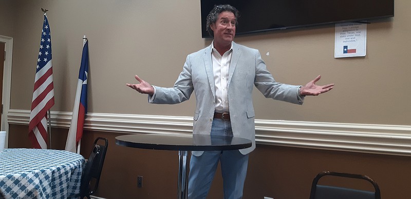 Danny Harrison, Dallas-area entrepreneur, touts his grassroots, on-the-ground experience and his "fire in the belly" approach. He wants to give Texas voters a practical alternative to Gov. Greg Abbot. He spoke Thursday evening to Bowie County Patriots.
