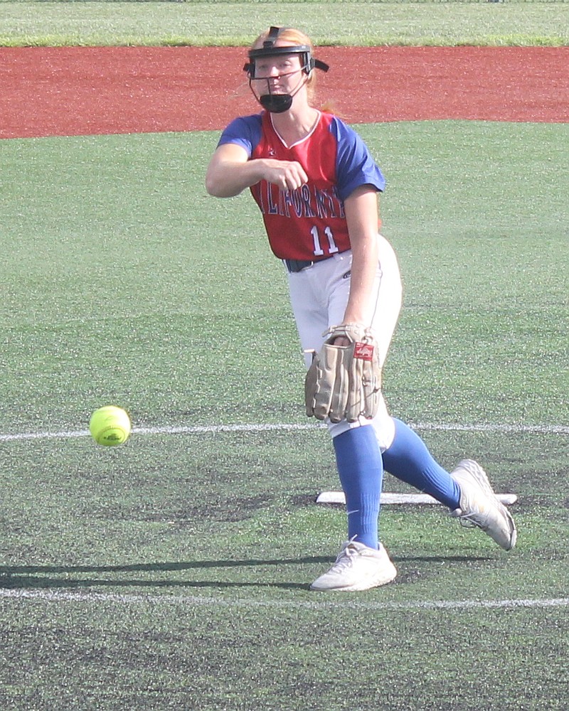 <p>Democrat photo/Evan Holmes</p><p>In her second start in two days, senior pitcher Ellie Clay pitched a complete game against Belle, including 10 strikeouts.</p>
