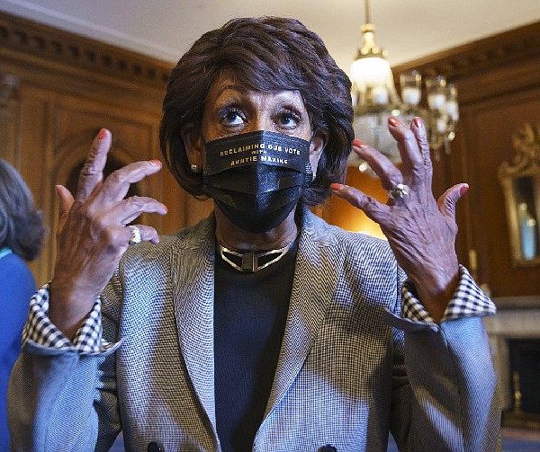 House Financial Services Committee Chairwoman Maxine Waters, D-Calif., is seen in this Associated Press file photo taken on Capitol Hill in Washington, Tuesday, April 20, 2021.