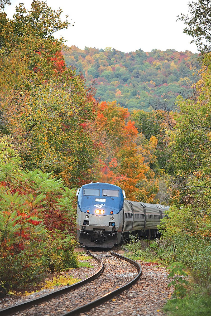With daily service between New York City and Rutland, Vermont, the Ethan Allen Express offers riders a five-and-a-half-hour journey through quintessential New England with no shortage of breathtaking fall foliage. (Amtrak/TNS)