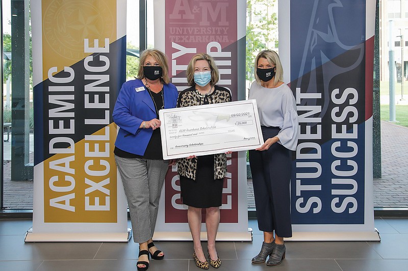 From left: Texas A&M University-Texarkana's LeAnne Wright, associate vice president for University Advancement, President Dr. Emily Cutrer and marketing manager Lindsey Clark. (Photo courtesy of John Bunch/TAMU-T)
