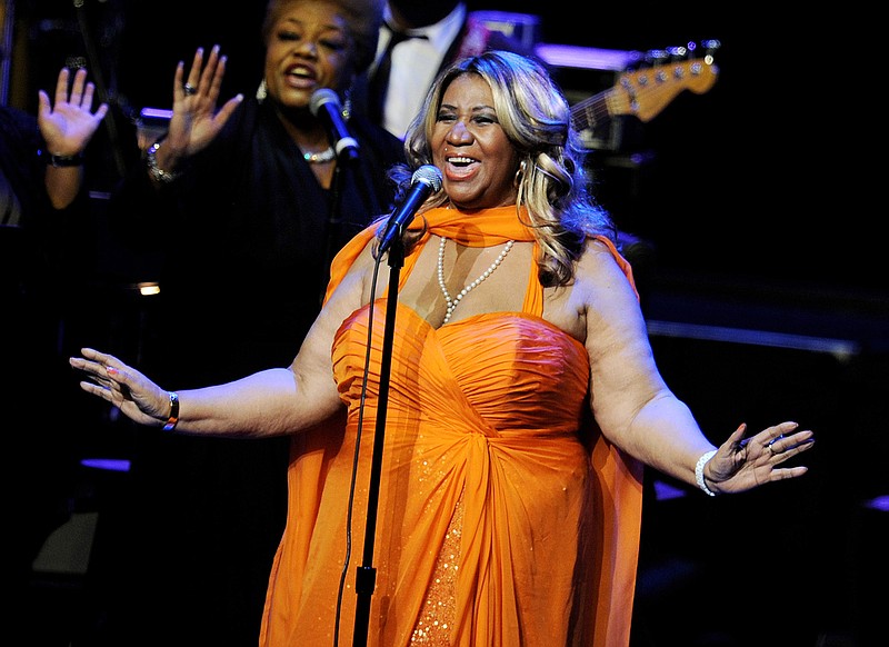 Singer Aretha Franklin performs at the Nokia Theatre L.A. Live on July 25, 2012 in Los Angeles, California. (Kevin Winter/Getty Images/TNS)