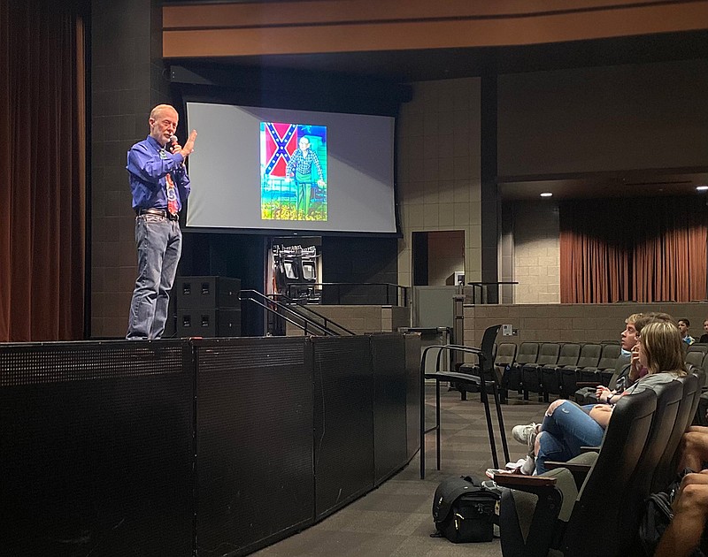  Jerry Mitchell, a renowned investigative journalist, author and Texarkana native, speaks to Texas High students in Hunter Davis' dual credit U.S. Government class about his experiences while uncovering some of the most unjust crimes committed during the civil rights era.
