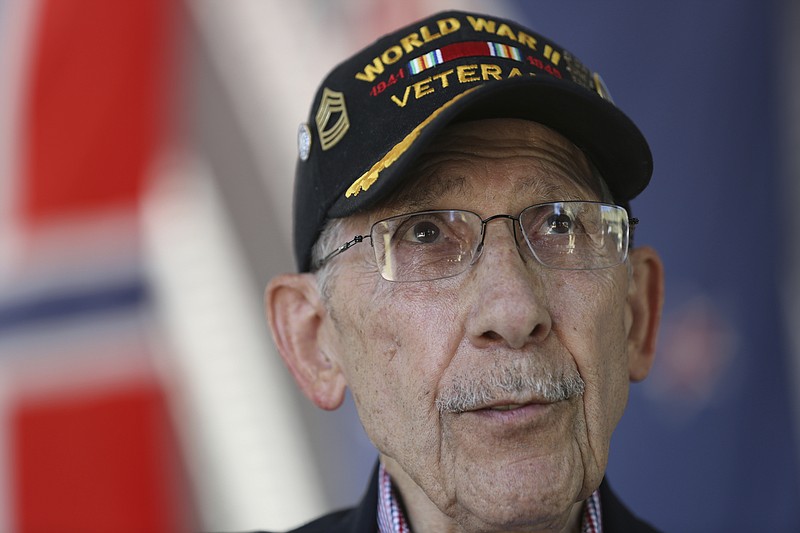 <p>AP File</p><p>World War II veteran Louis Graziano reflects on his service Sept. 24, 2019, while visiting the National D-Day Memorial with his family in Bedford, Virginia. The 98-year-old World War II veteran who took part in the D-Day invasion and the Battle of the Bulge and witnessed the German surrender during the war has been honored by France for his military contributions. The Atlanta Journal-Constitution reports Graziano was given the French Legion of Honor during a ceremony Friday in Thomson, Georgia, where he lives.</p>