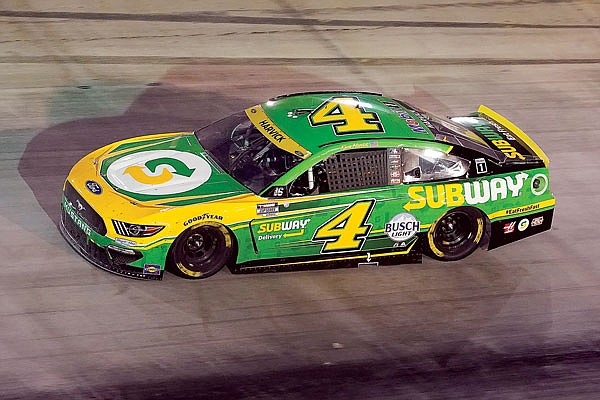 Kevin Harvick drives during Saturday night's NASCAR Cup Series race at Bristol Motor Speedway in Bristol, Tenn.