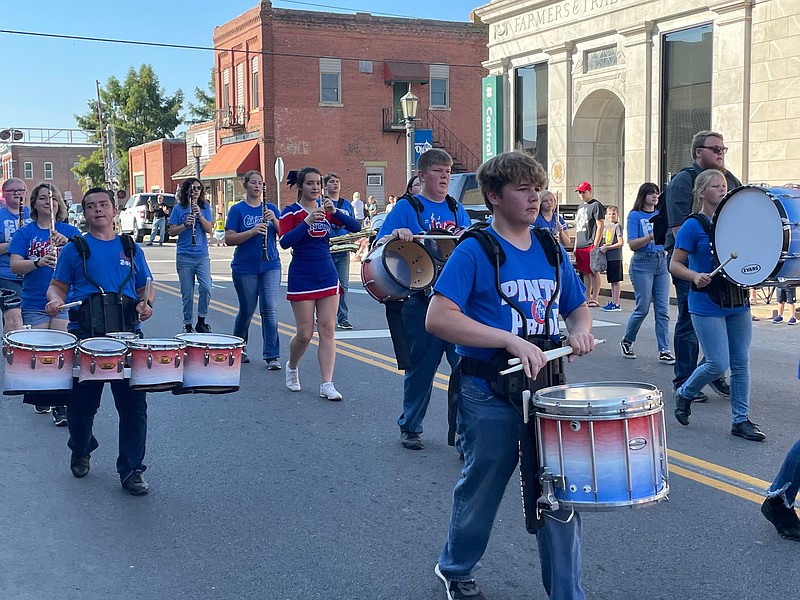 <p>Democrat photo/Kaden Quinn</p><p>California High School’s marching band, directed by Jacob Small, earned the Best Band/Drill Team award at this year’s “Anything Goes” parade.</p>