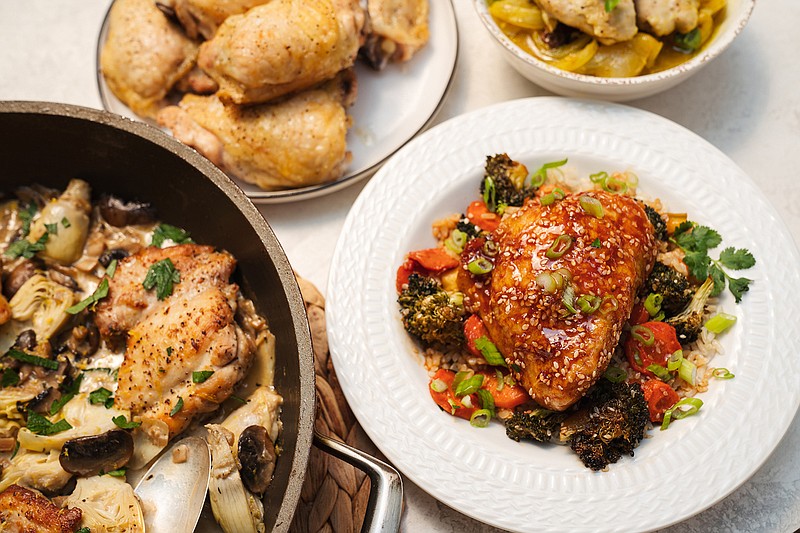 The bones and skin on chicken thighs lock in moisture and flavor, making them a particularly delicious piece of meat. (Kristen Mendiola/The Daily Meal; food styling by Shannon Kinsella.)