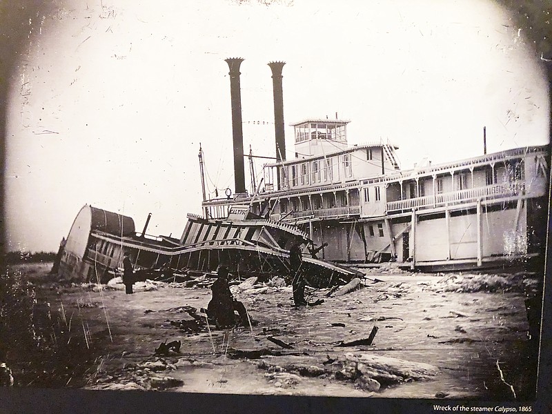 <p>Courtesy/Missouri History Museum</p><p>A Thomas M. Easterly daguerreotype of the wreck of the steamboat Calypso in 1865.</p>