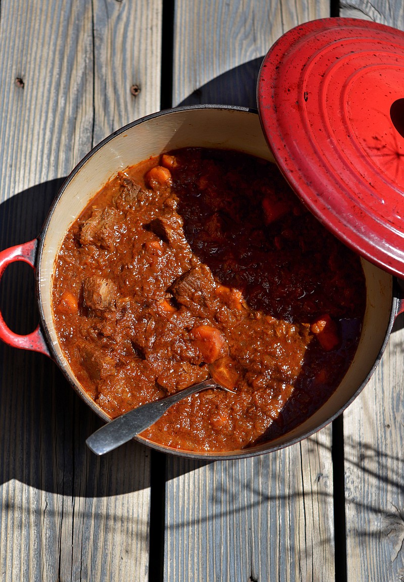 Beef Goulash, a dish made in one pot, on Sept. 22, 2021. (Hillary Levin/St. Louis Post-Dispatch/TNS)