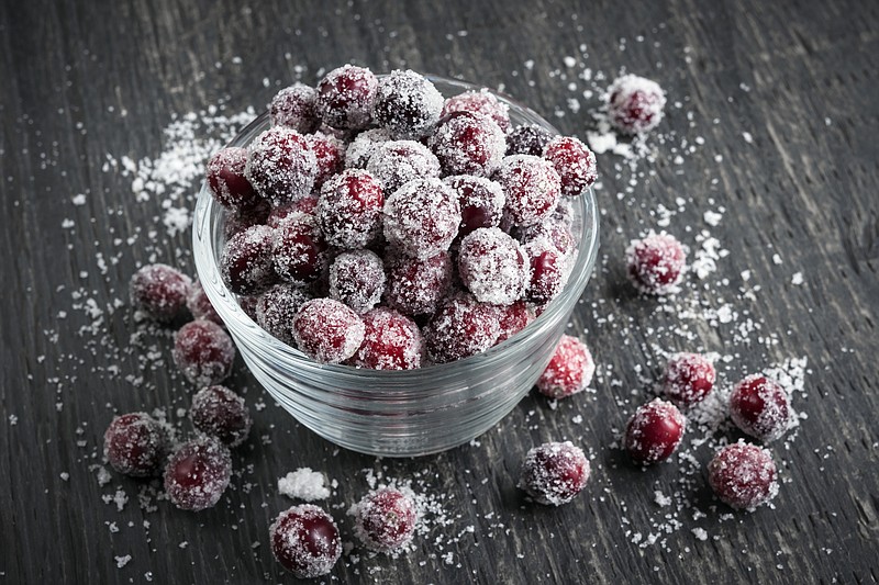 Sugared cranberries are pretty to look at and easy to make. (Elena Elisseeva/Dreamstime/TNS)