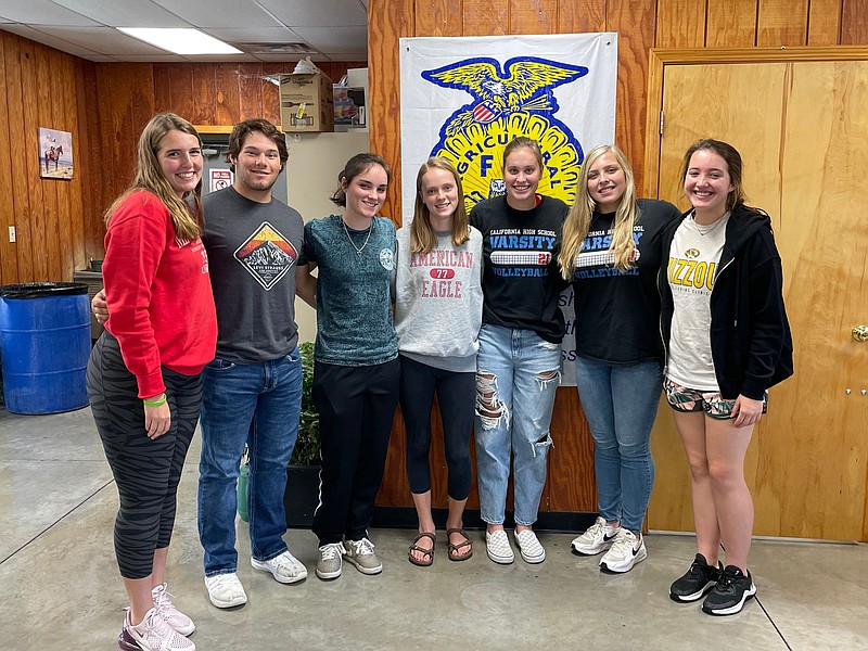 <p>Democrat photo/Kaden Quinn</p><p>California High School FFA officers helped to host an annual barbecue which broke last year’s record of 2,500 people served earlier this month. This year’s edition ended up with 2,840 tickets sold.</p>