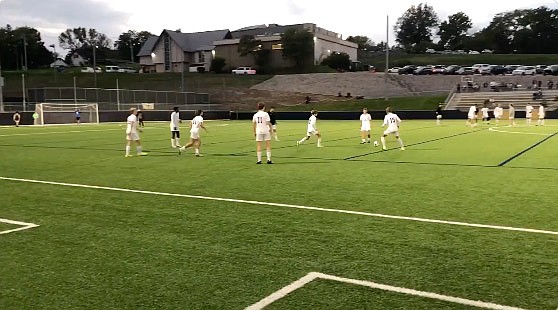 Helias gets ready to host Hickman for boys soccer Wednesday, Oct. 20, 2021, at Crusader Athletic Complex in Jefferson City.