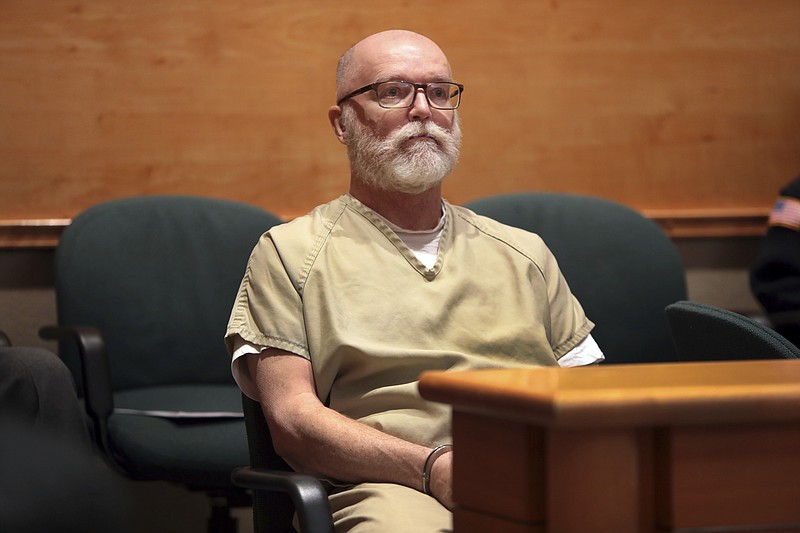 FILE - In this Jan. 23, 2019 photo, Thomas Bruce appears in St. Louis County Circuit Court in Clayton, Mo. Bruce, a former pastor accused of sexually assaulting two women inside a suburban St. Louis Catholic supply store, then killing a third when she refused his sexual demands pleaded guilty Friday, Oct. 22, 2021, to first-degree murder and other charges. (Robert Cohen/St. Louis Post-Dispatch via AP, Pool, File)