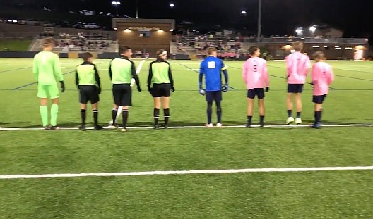 Players get ready to take the field at the Crusader Athletic Complex on Monday, Oct. 25, 2021, as Helias wraps up its home soccer schedule against School of the Osage.