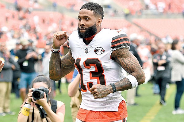 In this Sept. 26 file photo, Odell Beckham Jr. walks off the field after the Browns hosted the Bears in Cleveland.