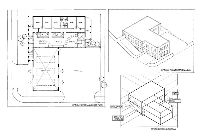 Above is an architect's floor plan for an ambulance station proposed for Cole County Emergency Medical Services at the corner of Adams and East McCarty streets in downtown Jefferson City. (submitted)