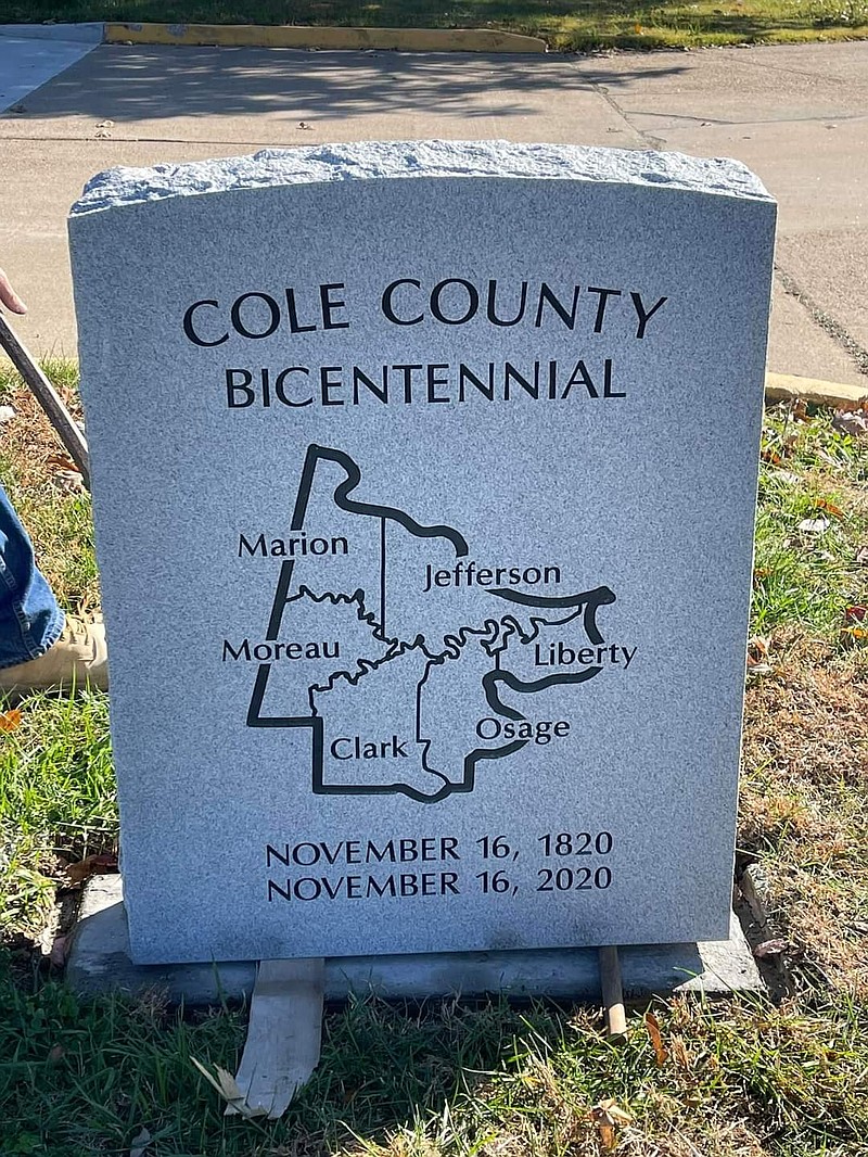 <p>Submitted</p><p>One of the eight Cole County bicentennial monuments was installed at St. Martins City Hall.</p>