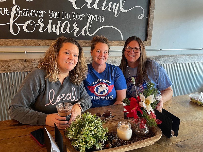 <p>Democrat photo/Kaden Quinn</p><p>From left, California Middle School PTSA President Yvanna Blanke and Co-Vice Presidents Kim Hays and Stacy Kusgen work together to build up the newly formed organization, to the benefit of CMS students.</p>