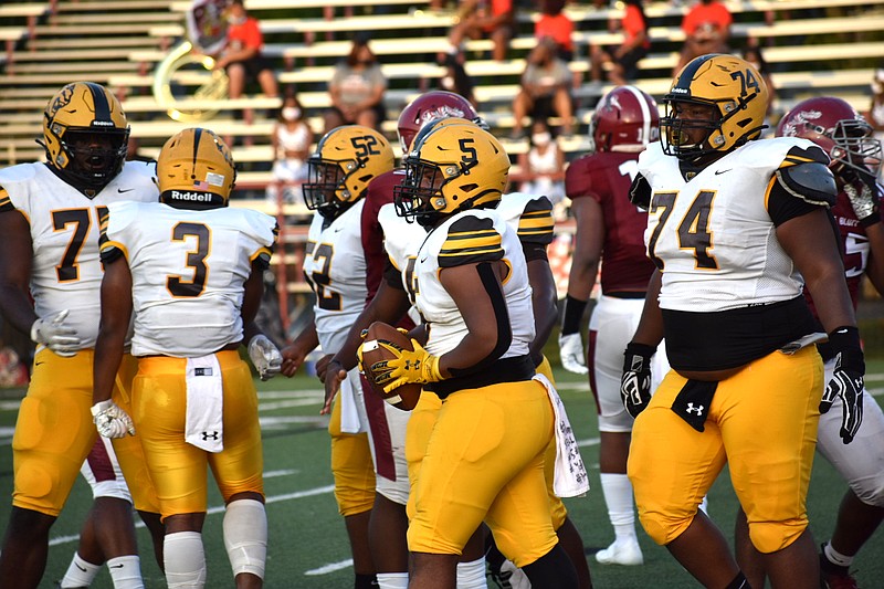 The Watson Chapel Wildcats, shown in an Aug. 27, 2021, game at Pine Bluff High School. (Pine Bluff Commercial/I.C. Murrell)