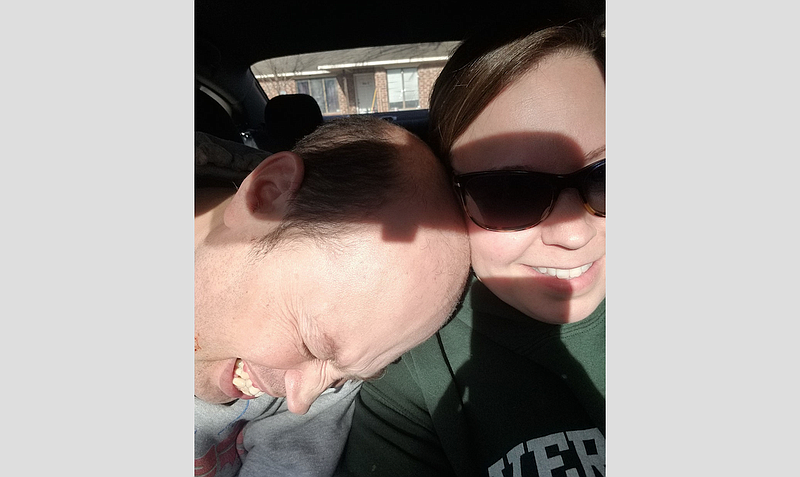 Submitted photo from Chrissie McAuliffe - Christmas 2019, Russellville, Ar, Davie Cains and Chrissie McAuliffe. The last picture I got to take with my brother. He put his head on my shoulder and said "I love you" after one of our drives around the lake. I cherish this photo