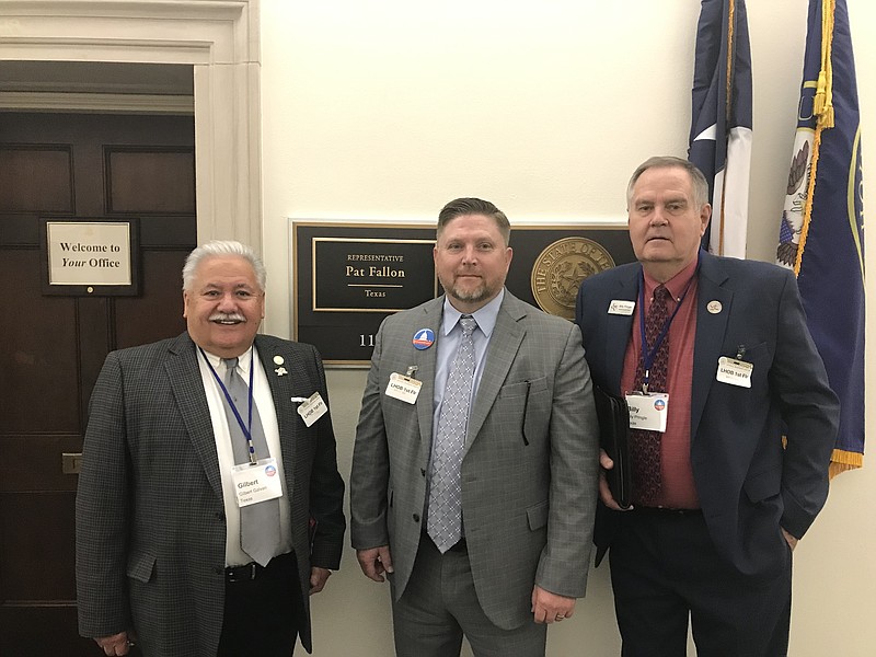 Pictured, from left to right, is Gilbert Galvan, Principal, Veterans Memorial Academy; Tim Lambert, Principal, Texarkana ISD Texas Middle School; and Dr. Billy Pringle, TASSP Associate Executive Director. (Submitted photo)