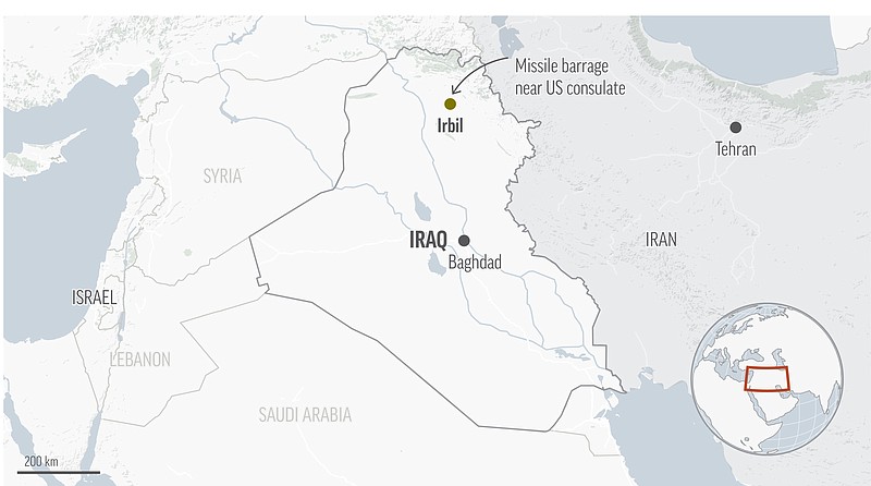 Iran has claimed responsibility for a missile barrage that struck near a sprawling U.S. consulate complex in the northern Iraqi city of Irbil, saying it was retaliation for an Israeli strike in Syria that killed two members of its Revolutionary Guard.