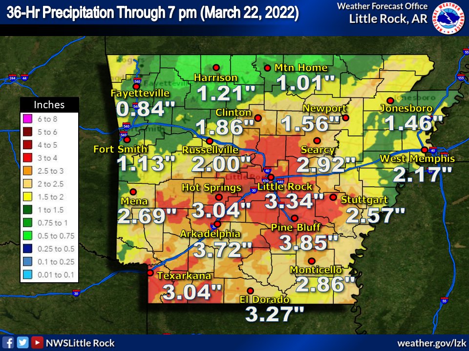 El Dorado Lightning Map Storm Dumps More Than 3 Inches Of Rain On Arkansas As Lightning Fries  Weather Radio Transmitter