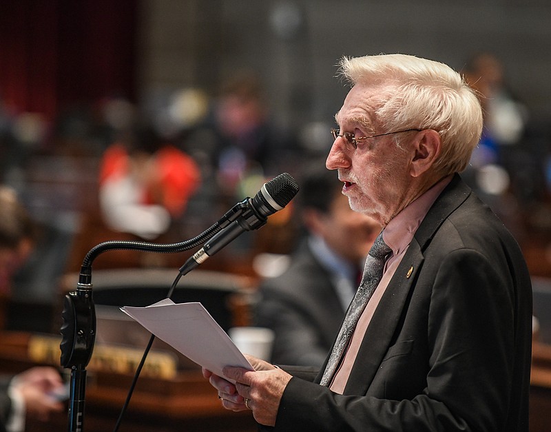 Rep. Rudy Viet is shown Tuesday, April 12, 2022, on the floor of the Missouri House addressing the Speaker of the House. (Julie Smith/News Tribune)